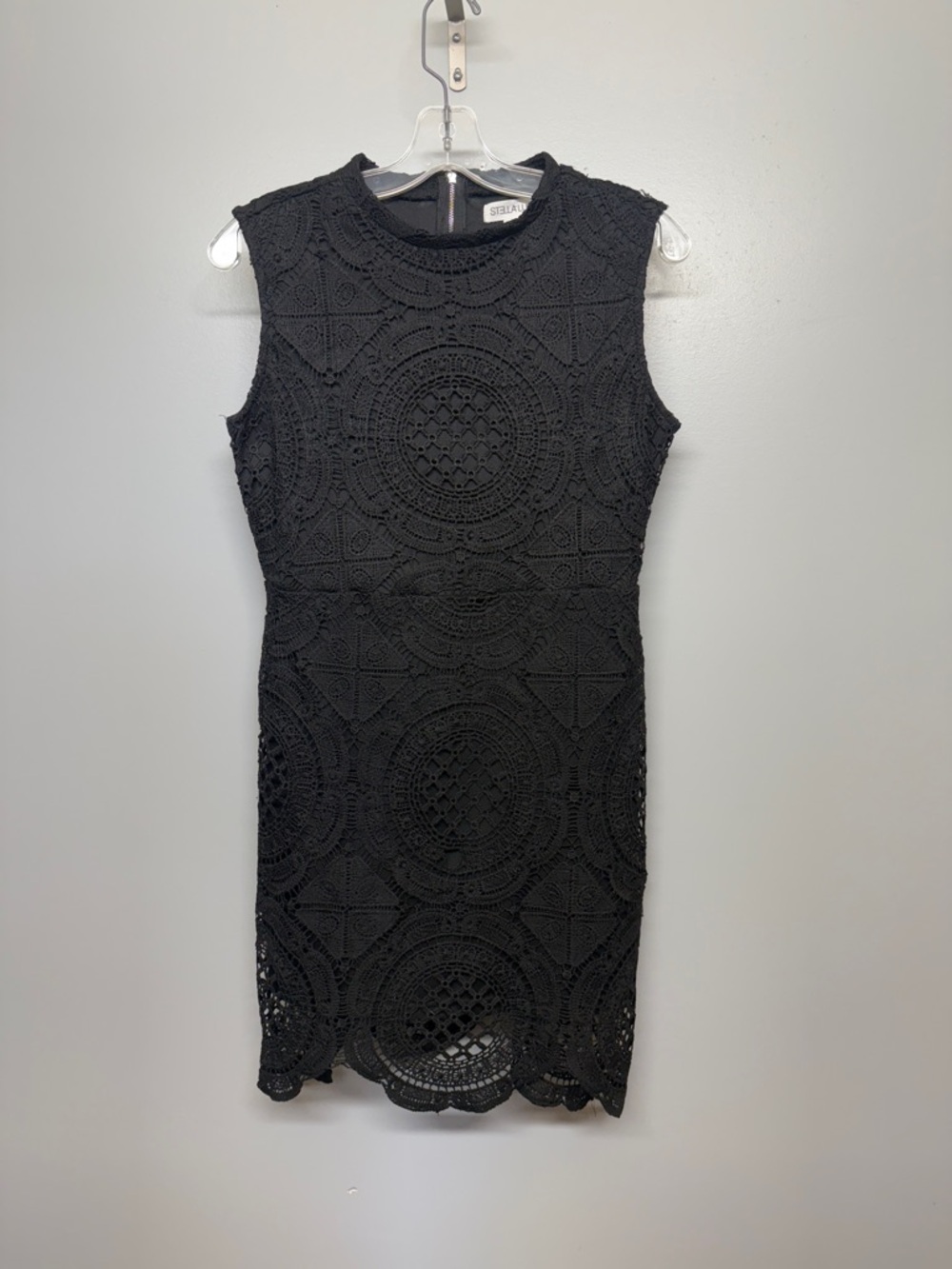 Stella Luce Black Lace Zip-Back Blouse